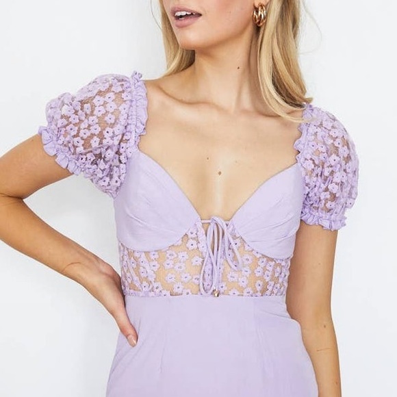 ONE & ONLY COLLECTIVE PUFF SLEEVE LACE DETAIL DRESS ❤️NEW IN STORES❤️ - Picture 4 of 4